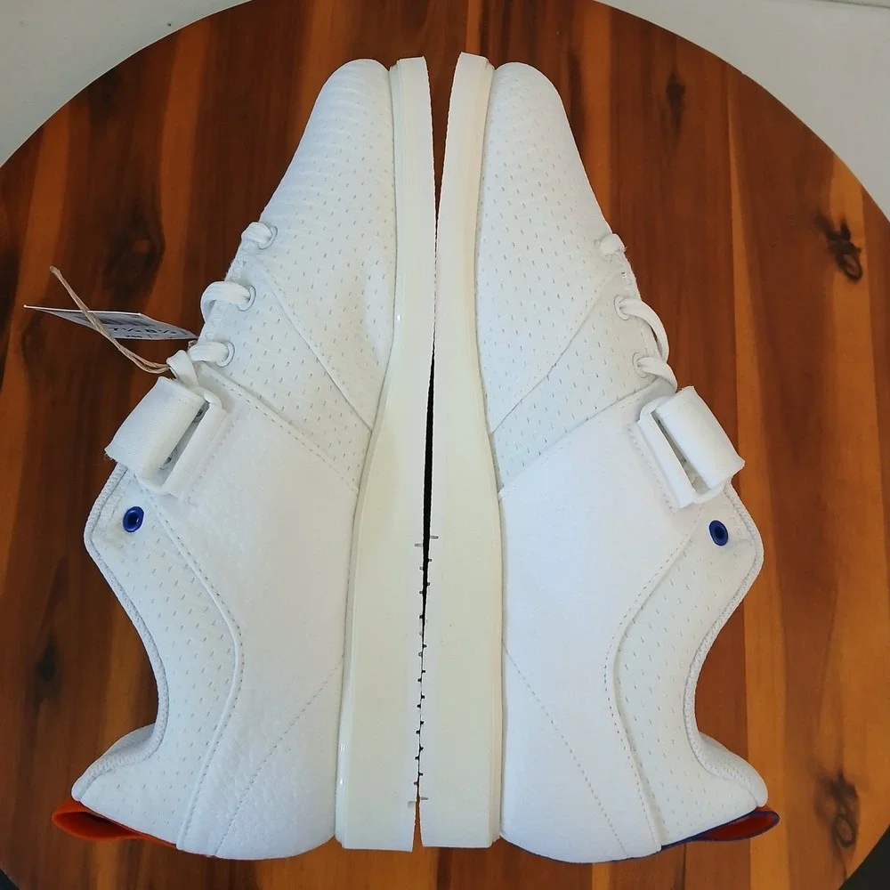 Adidas Powerlift 5 Mens 7.5 White Blue Adipower Training Weightlifting Shoes